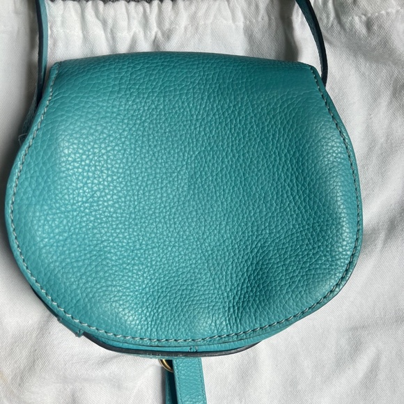 Chloe Light Blue Leather Mini Marcie Crossbody Bag Turquoise Summer Bag - Picture 4 of 15